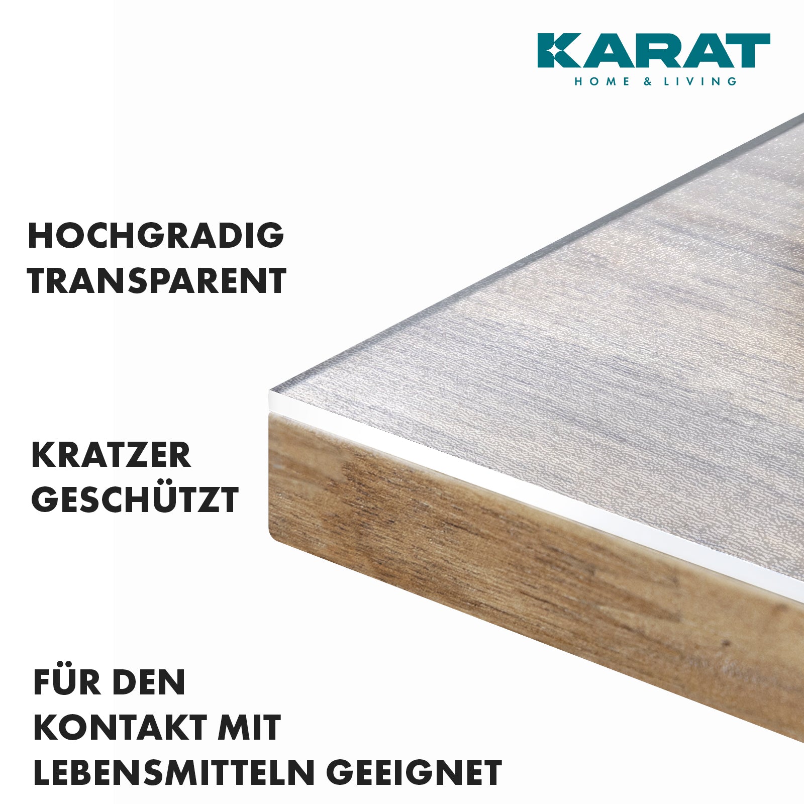 Transparent mattierte Tischfolie mit geradem Schnitt | Crystal | Mattierte Schutzfolie für Tische | Maßgeschneiderter Zuschnitt