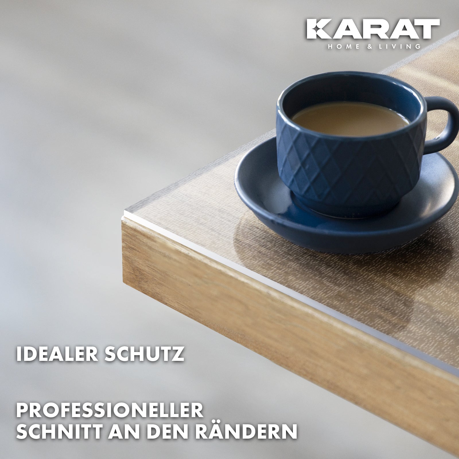 Transparent mattierte Tischfolie mit geradem Schnitt | Crystal | Mattierte Schutzfolie für Tische | Maßgeschneiderter Zuschnitt