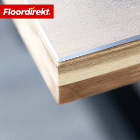 Tischfolie | Neo Milky | Halbtransparente Tischschutzfolie in Milchweiß mit abgeschrägter Kante auf Maß