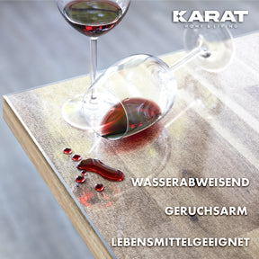 Transparent mattierte Tischfolie mit abgeschrägter Kante | Crystal | Matte Schutzfolie für Tische | Individueller Zuschnitt