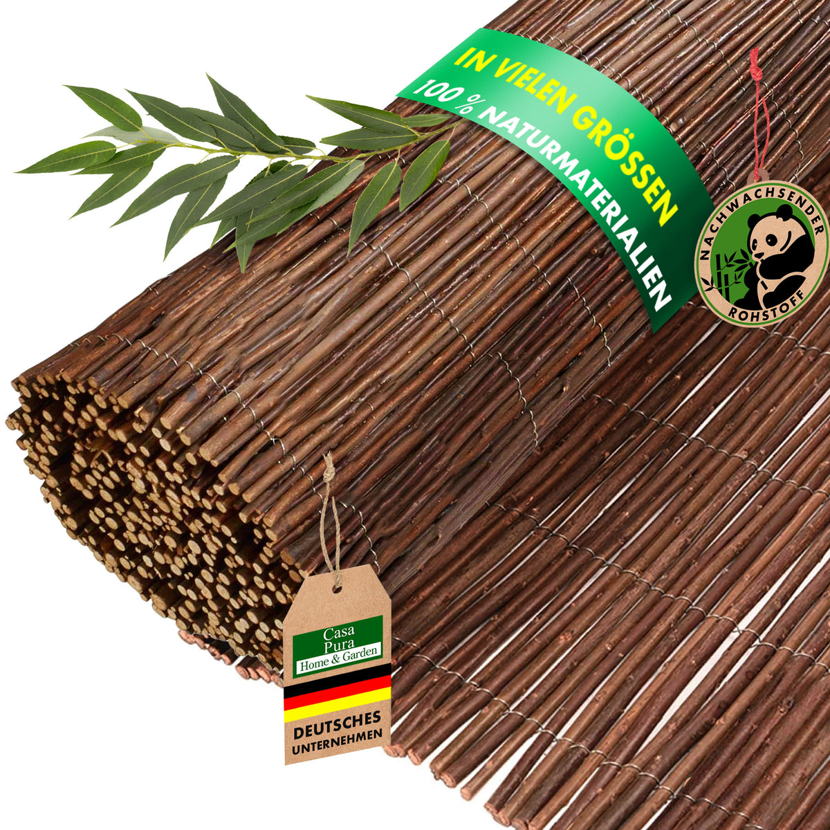 Weidenmatte Sichtschutz 100x300 Cm – Natürlicher Zaun Für Balkon, Terrasse, Garten, Auch Als Lärmschutz