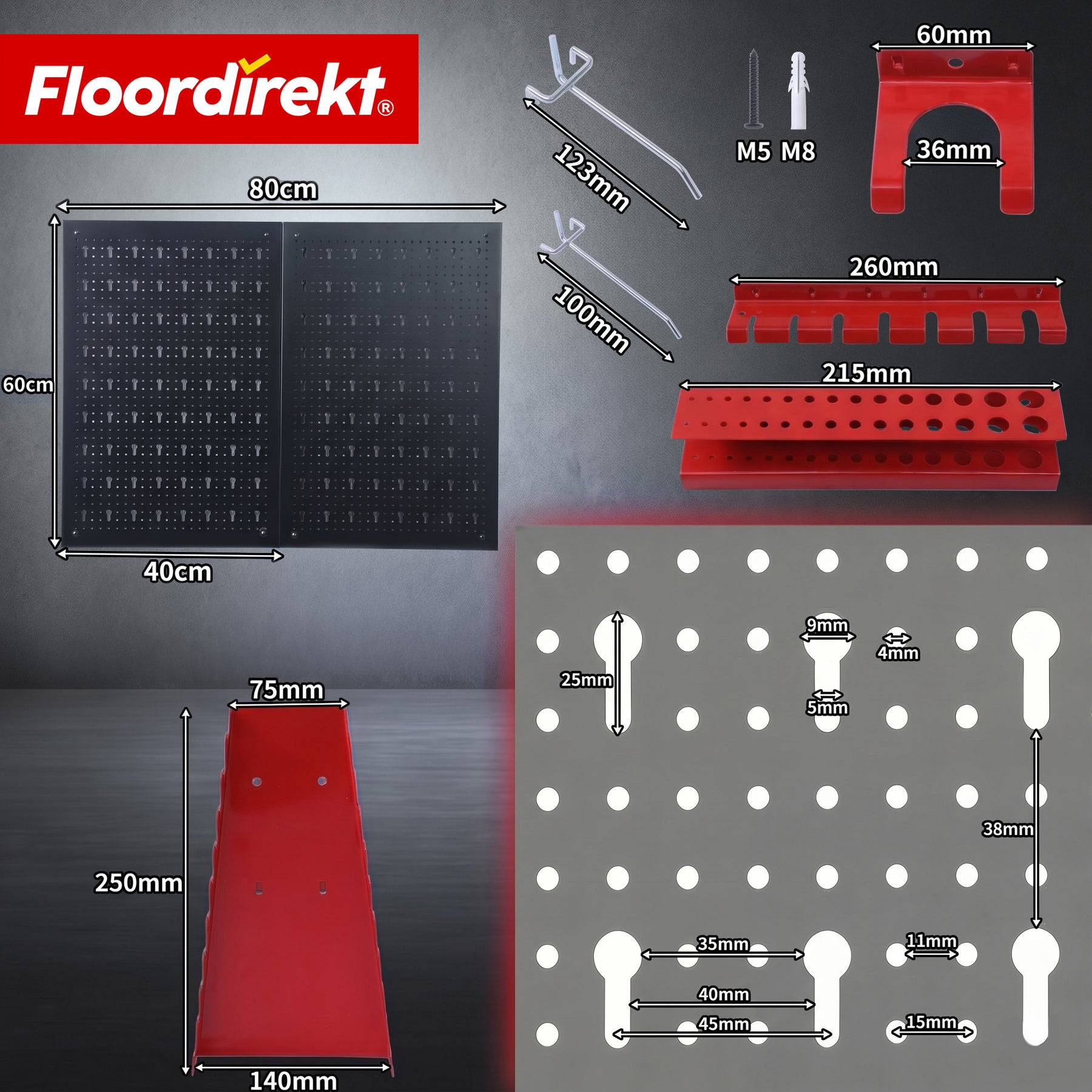 T8_Schwarz / Rot - 2 Platten Set