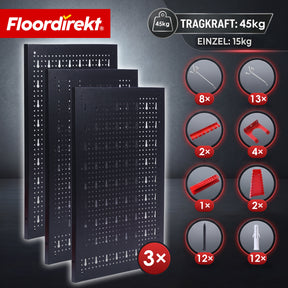 T1_Schwarz / Rot - 3 Platten Set