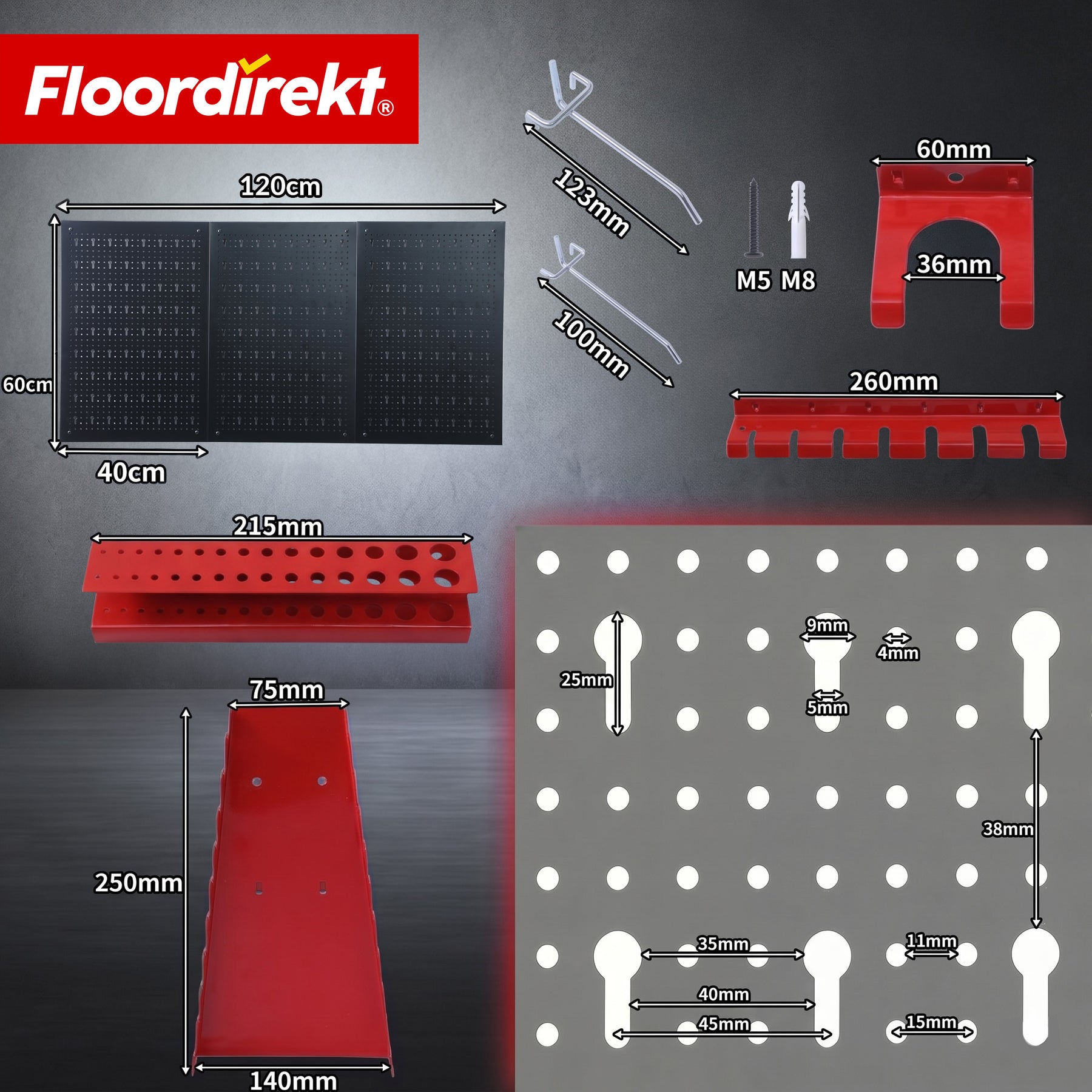 T8_Schwarz / Rot - 3 Platten Set
