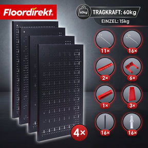T1_Schwarz / Rot - 4 Platten Set