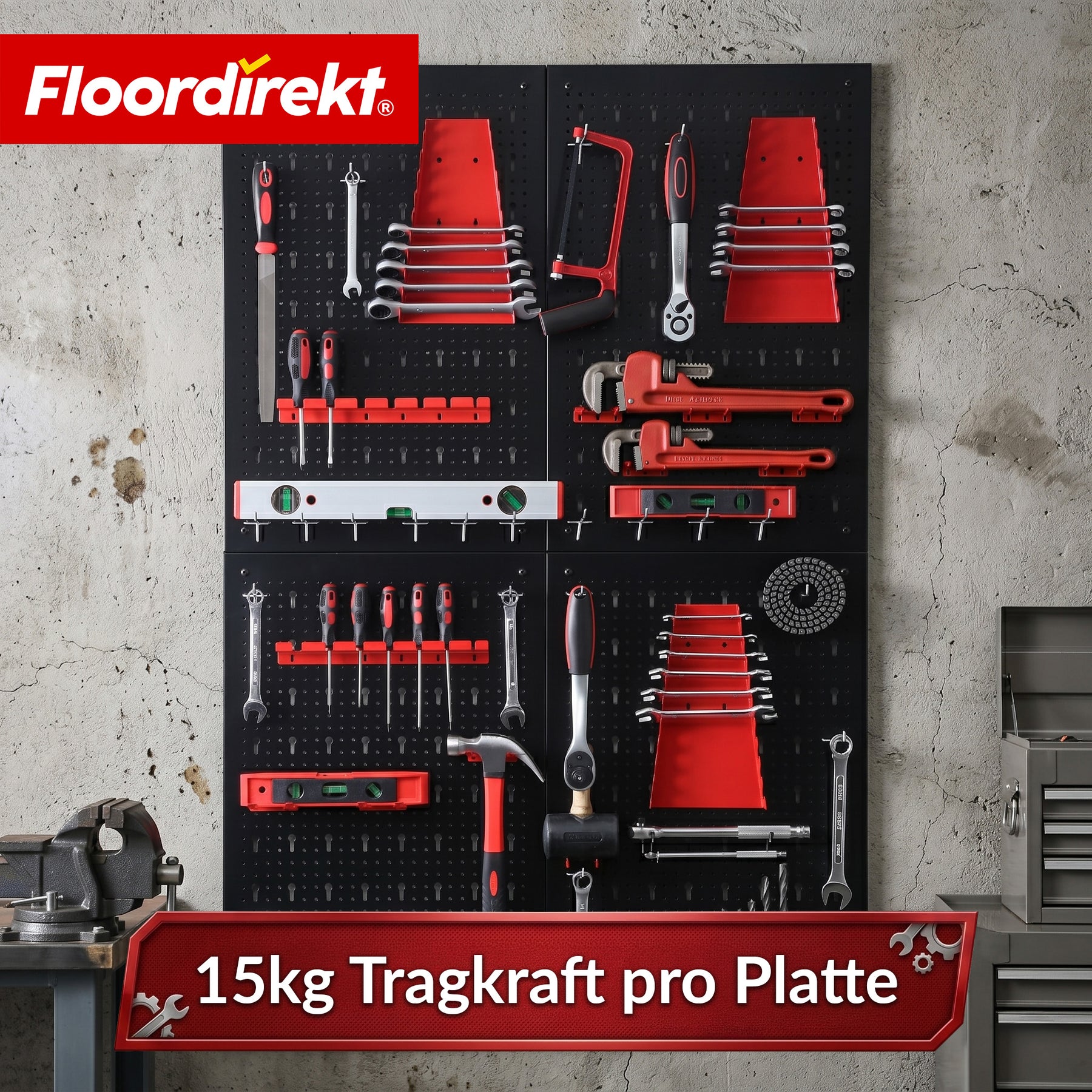 T7_Schwarz / Rot - 4 Platten Set