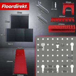 T8_Schwarz / Rot - 5 Platten Set