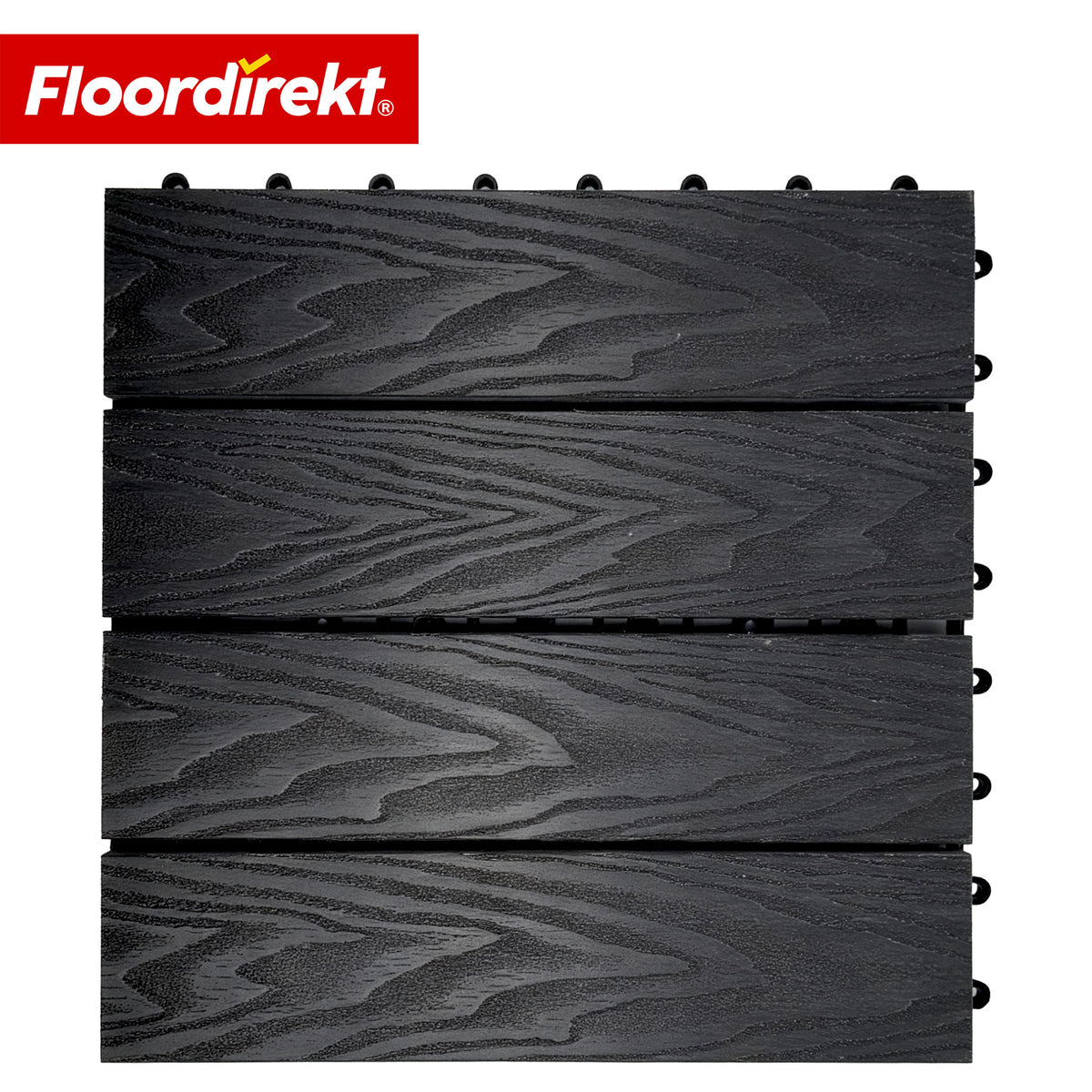 WPC-Terrassenfliese | Noble 3D | Moderne Klickfliese 30 x 30 cm für Balkon & Terrasse