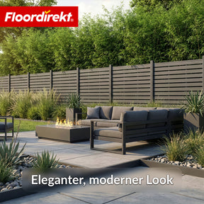 WPC-Sichtschutzzaun | Milos | 180 x 180 cm in Anthrazit mit Aluminium-Pfosten